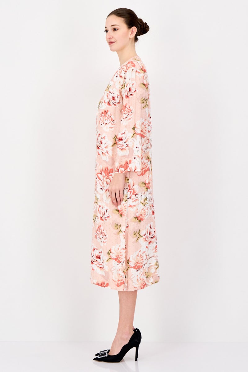 Kathy Ireland Women Floral Print Midi Dress, Multicolor - Image 3